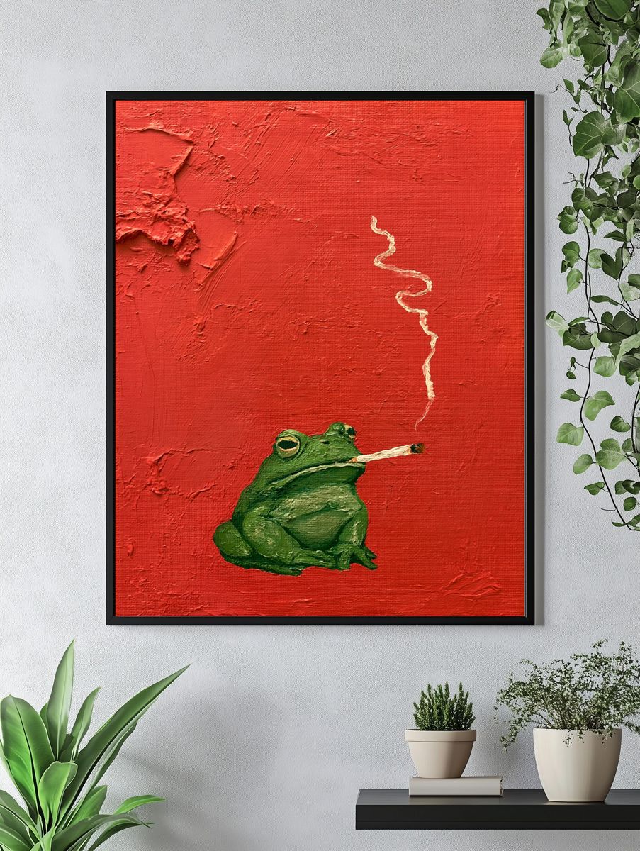 Smoking Frog Pop-Art Poster. — room view 4