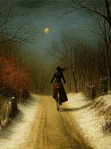 Moonlit Winter Ride Fine-Art Print. poster — fine-art art