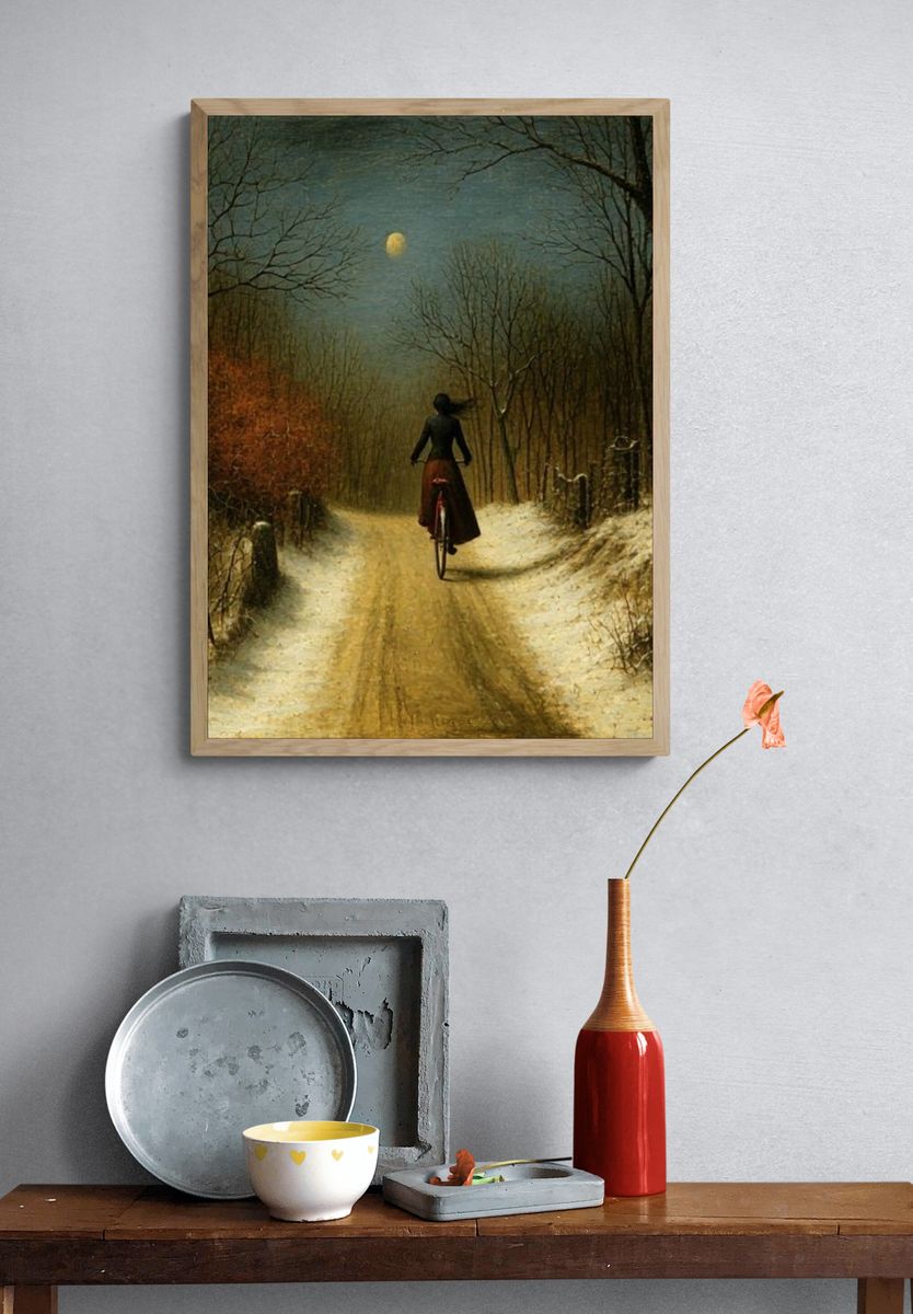 Moonlit Winter Ride Fine-Art Print. — room view 3