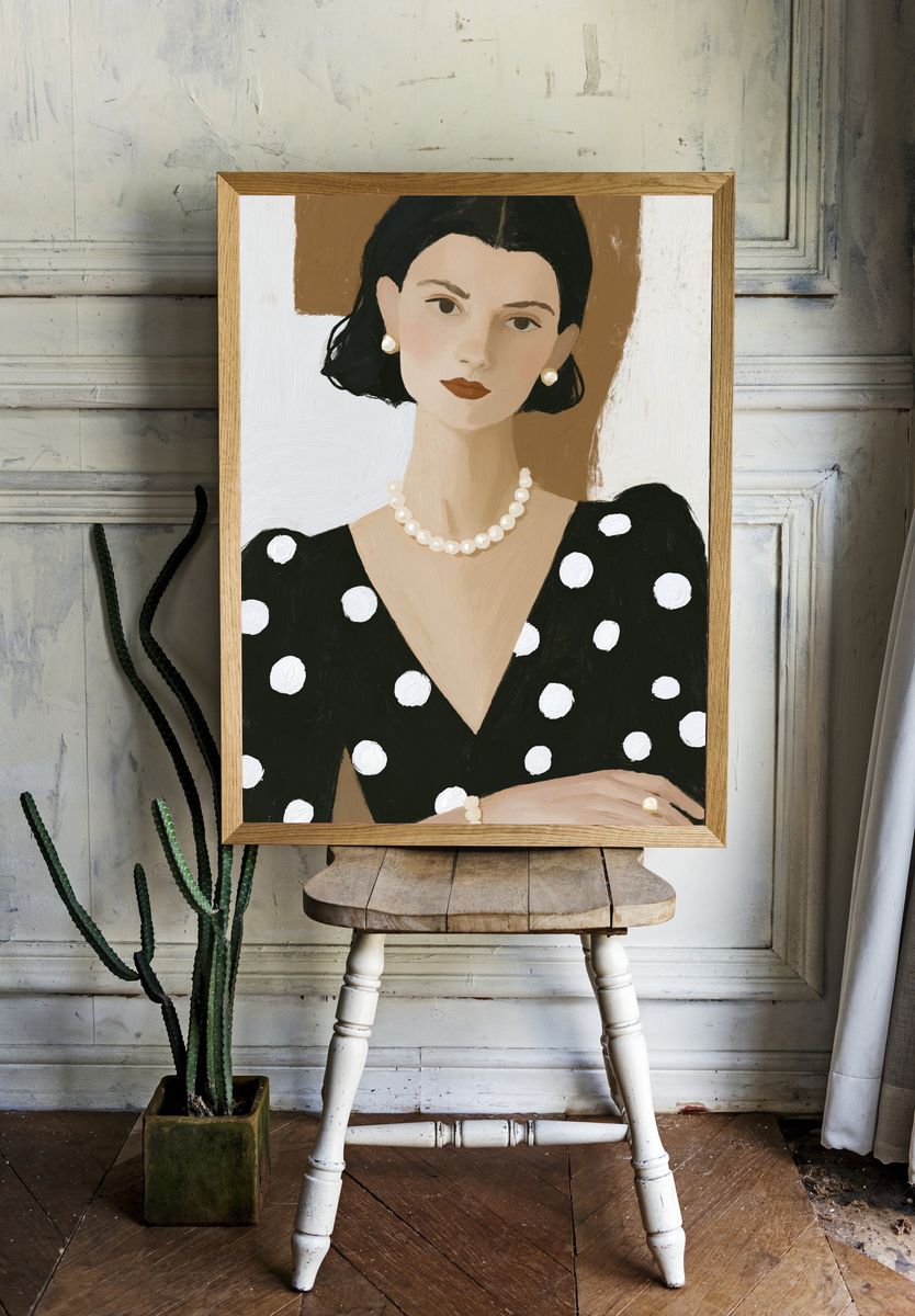 Elegant Portrait Illustration Poster. — room view 1