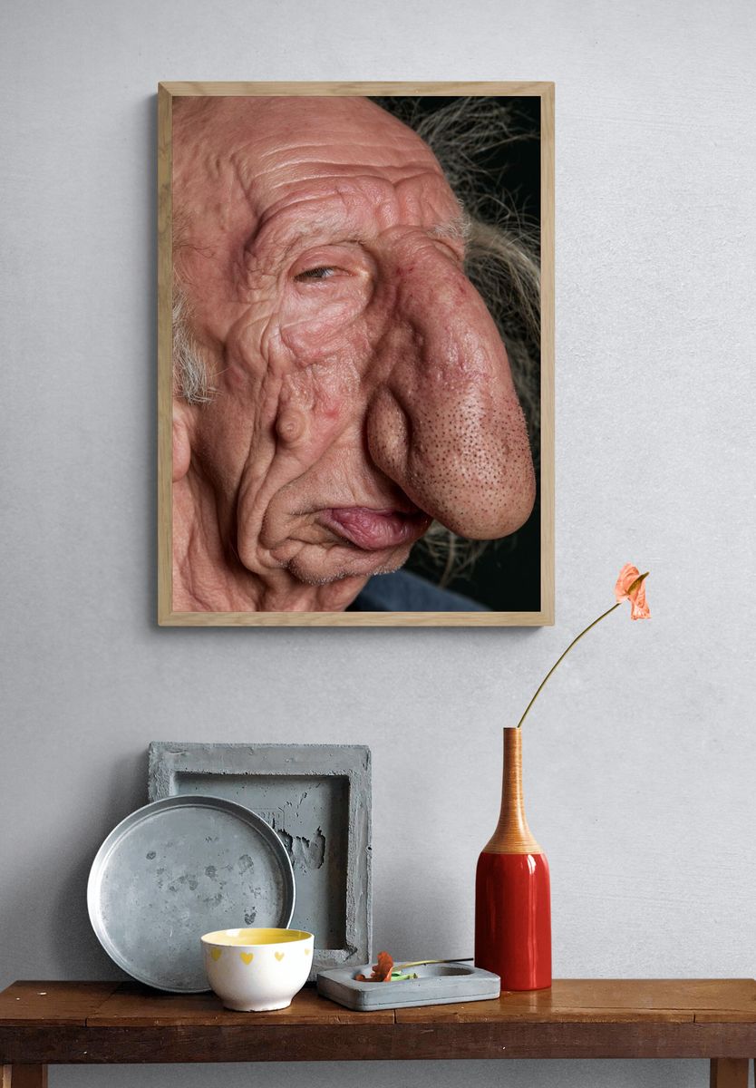 Surreal Elderly Portrait Print. — room view 3