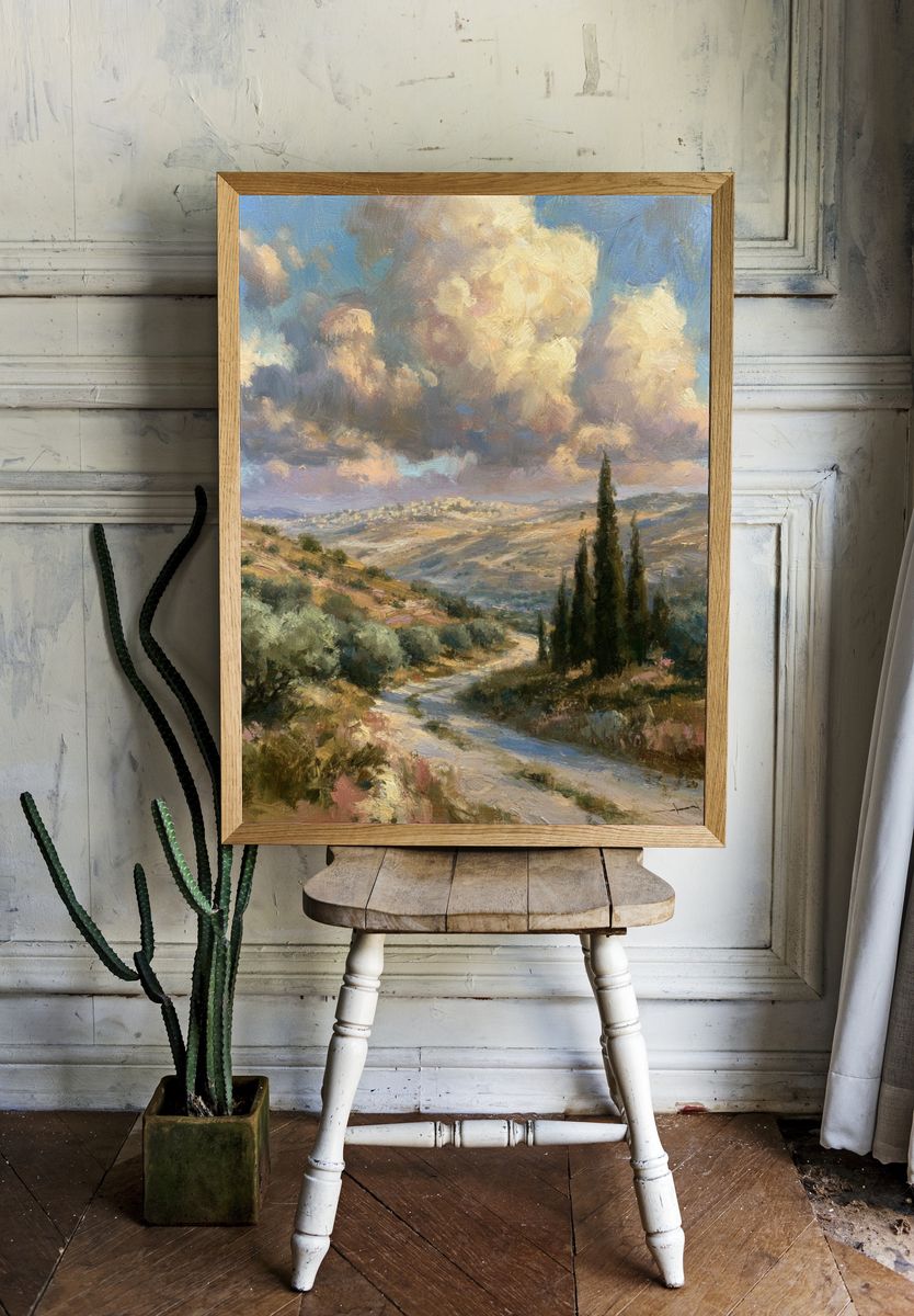 Tuscan Hills Landscape Print. — room view 1