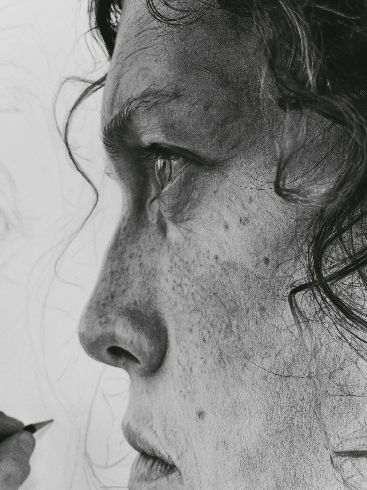 Charcoal Portrait Sketch Print. poster — fine-art art