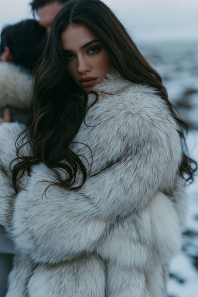 Fur Coat Portrait Photography Poster. poster