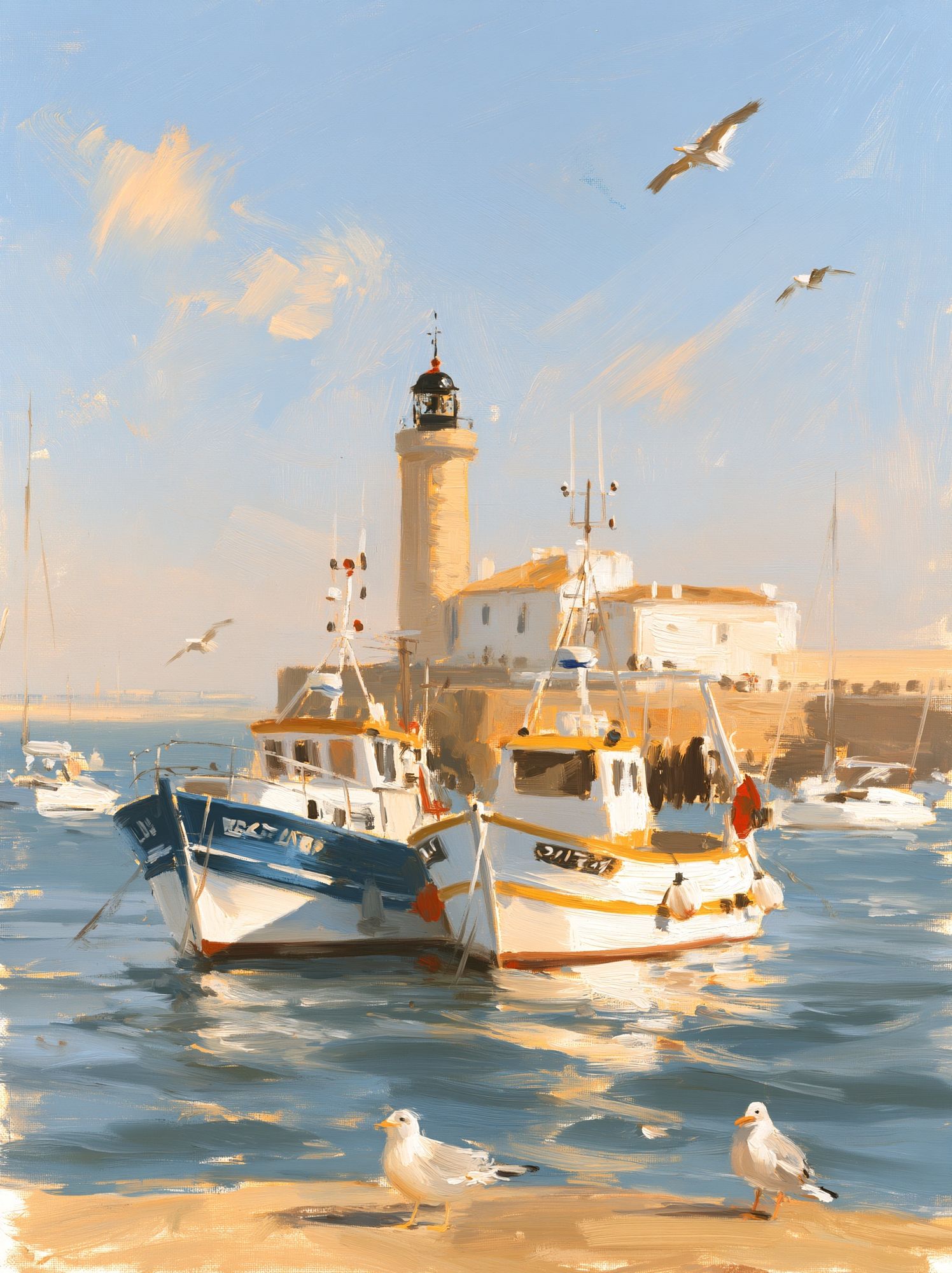 Harbor Lighthouse Seascape Poster. poster — fine-art art
