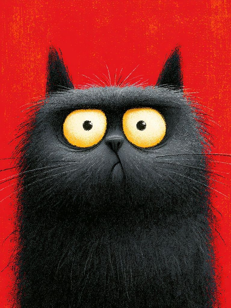 Black Cat Pop-Art Poster. poster detail