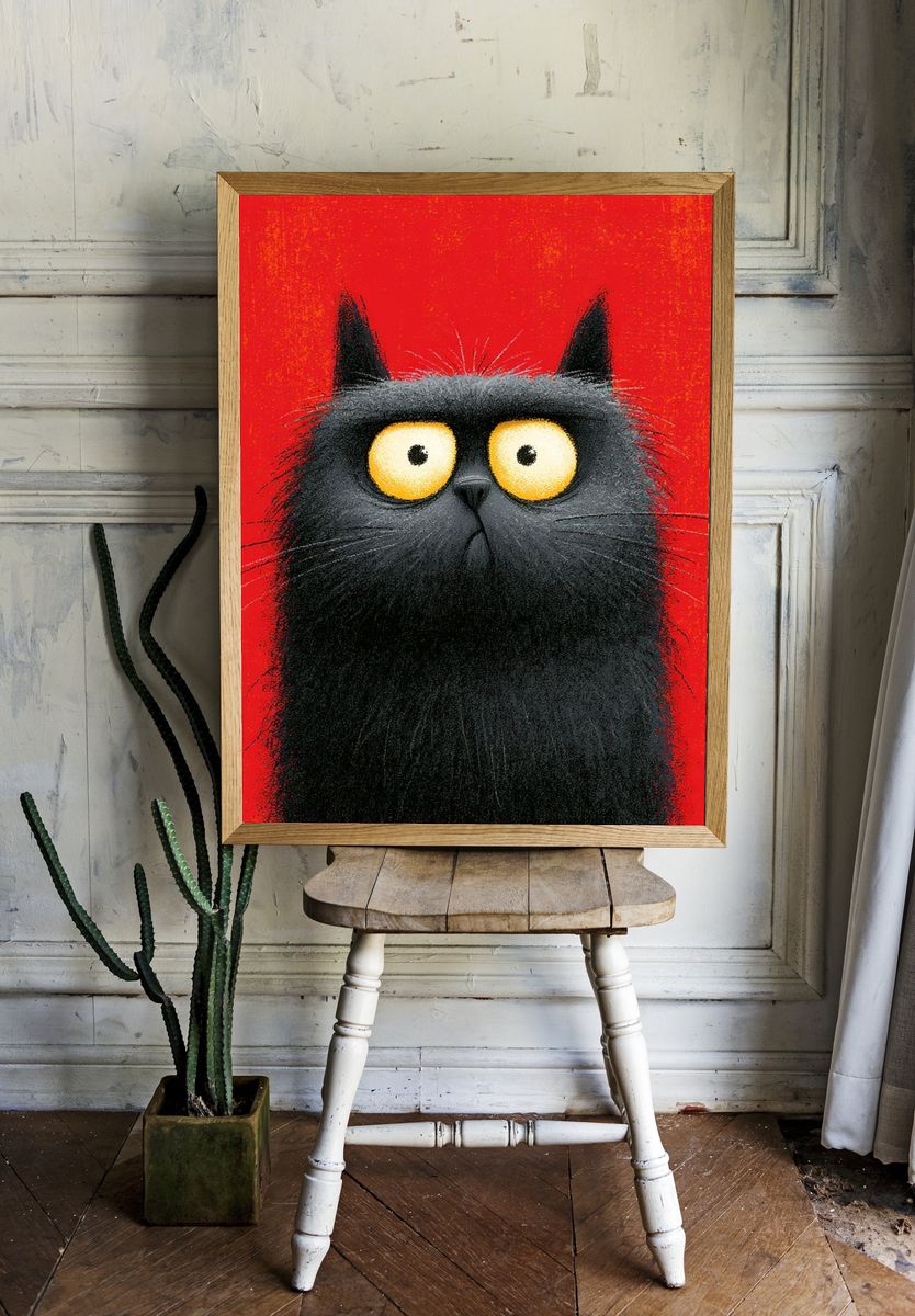 Black Cat Pop-Art Poster. — room view 1