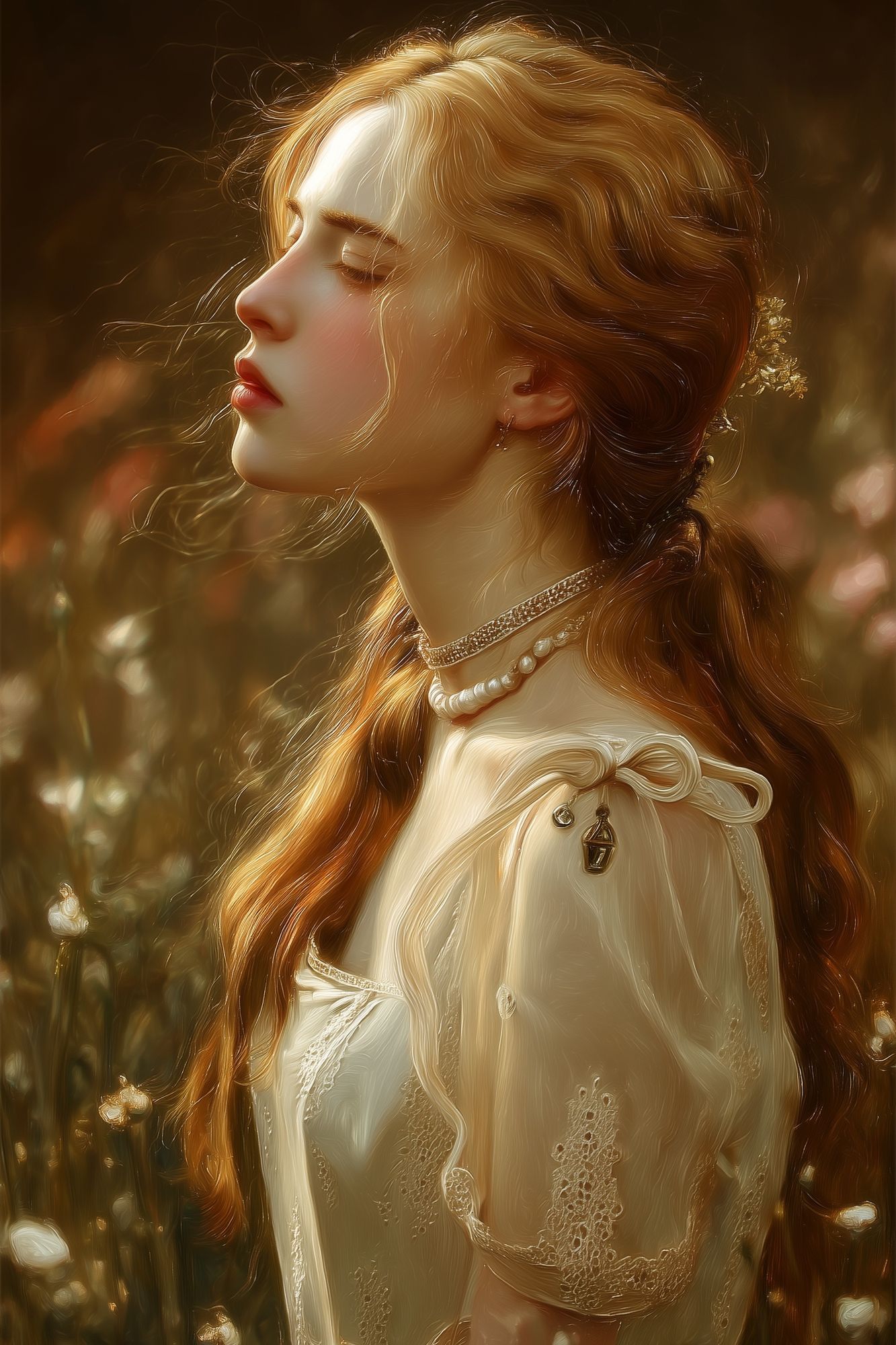 Dreamy Red-Haired Portrait Print. poster detail