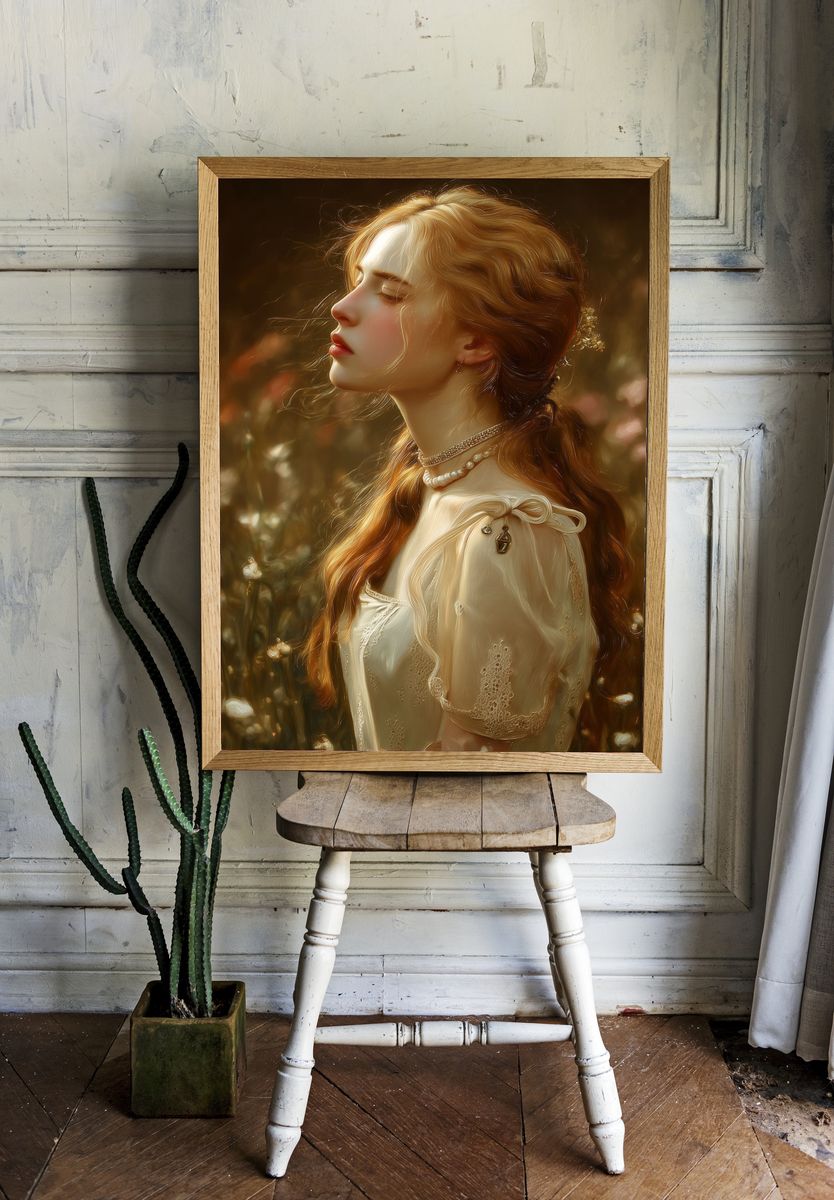 Dreamy Red-Haired Portrait Print. — room view 1