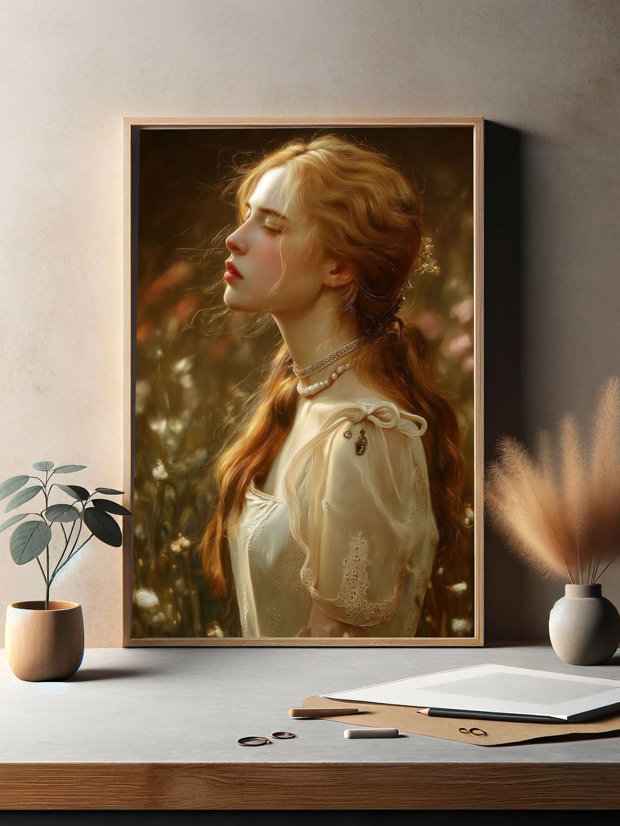 Dreamy Red-Haired Portrait Print. — room view 2