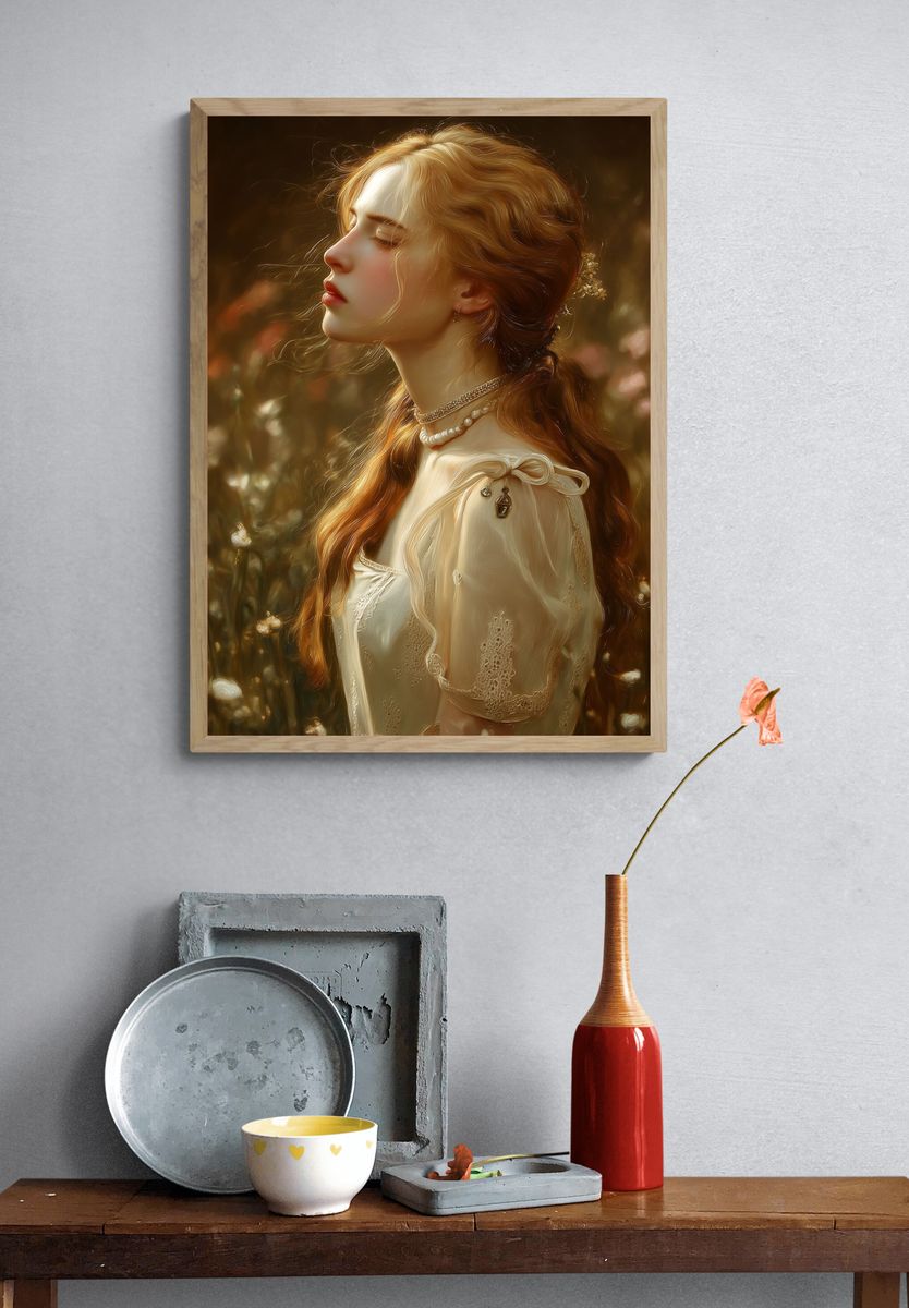 Dreamy Red-Haired Portrait Print. — room view 3