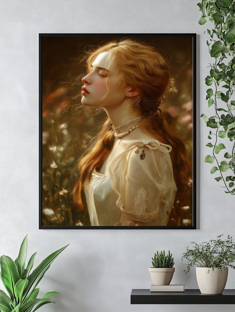 Dreamy Red-Haired Portrait Print. — room view 4