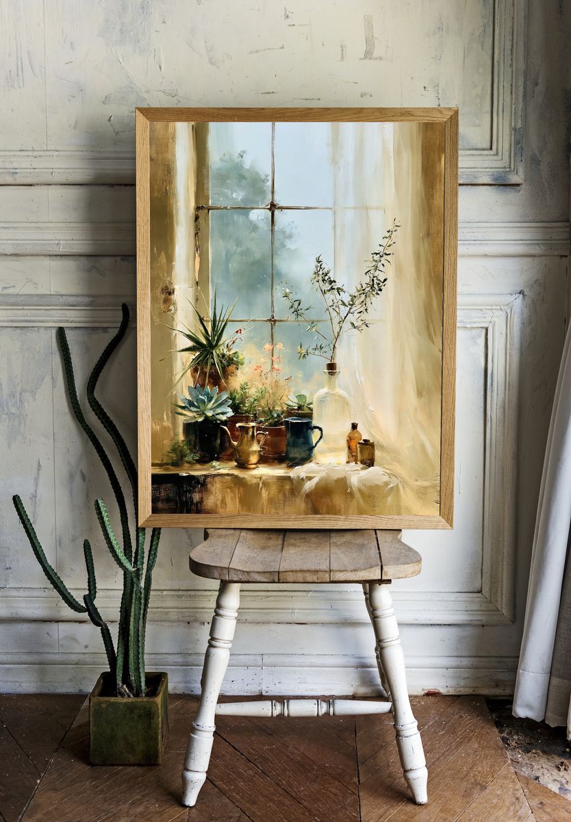 Sunlit Still Life Window Poster. — room view 1