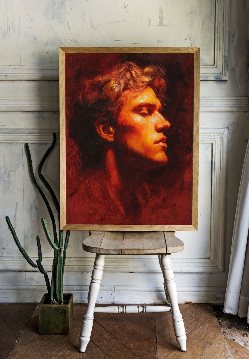 Red Portrait Fine-Art Poster room preview