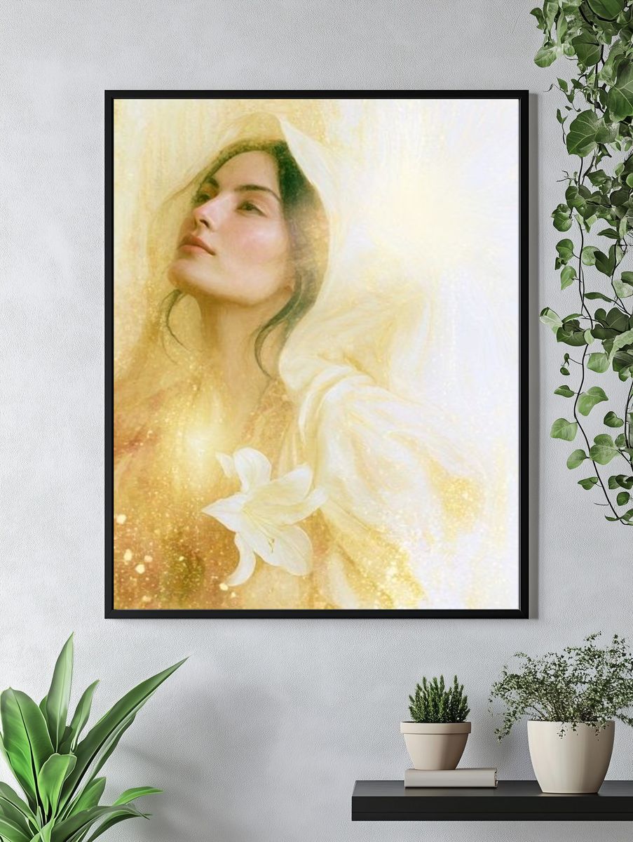 Golden Veil Portrait Print. — room view 4