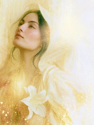 Golden Veil Portrait Print.
