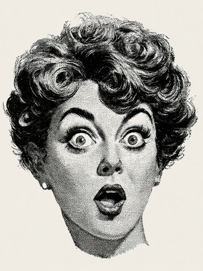 Surprised Woman Pop-Art Poster. poster detail