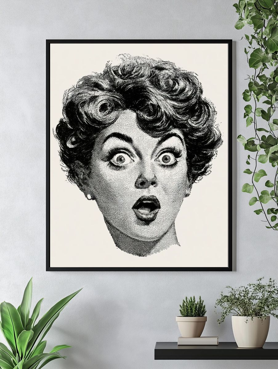 Surprised Woman Pop-Art Poster. — room view 4