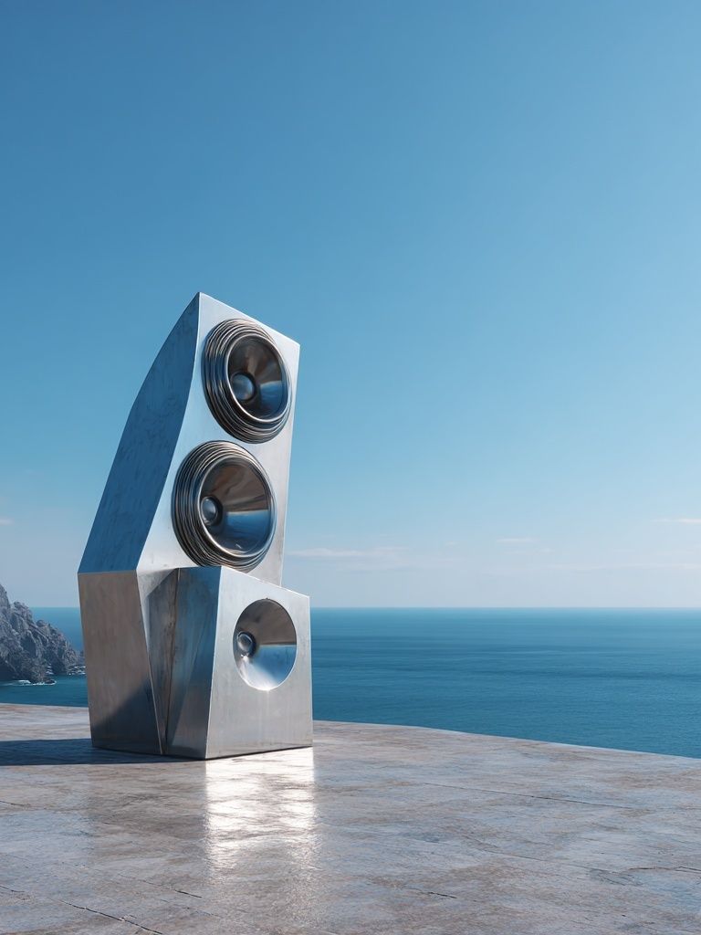 Modern Speaker Sculpture — Fine Art Print. poster — fine-art art