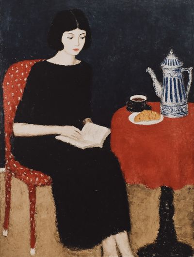Woman Reading — Fine Art Print. poster print