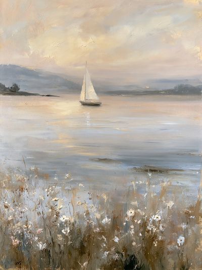 Sailboat at Dawn Fine-Art Print. poster print
