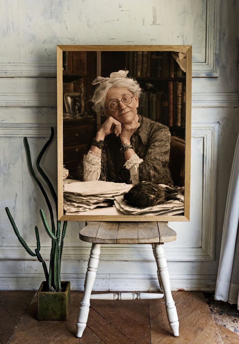 Elderly Scholar Portrait Print. — room view 1