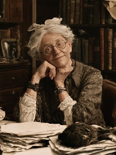 Elderly Scholar Portrait Print. poster