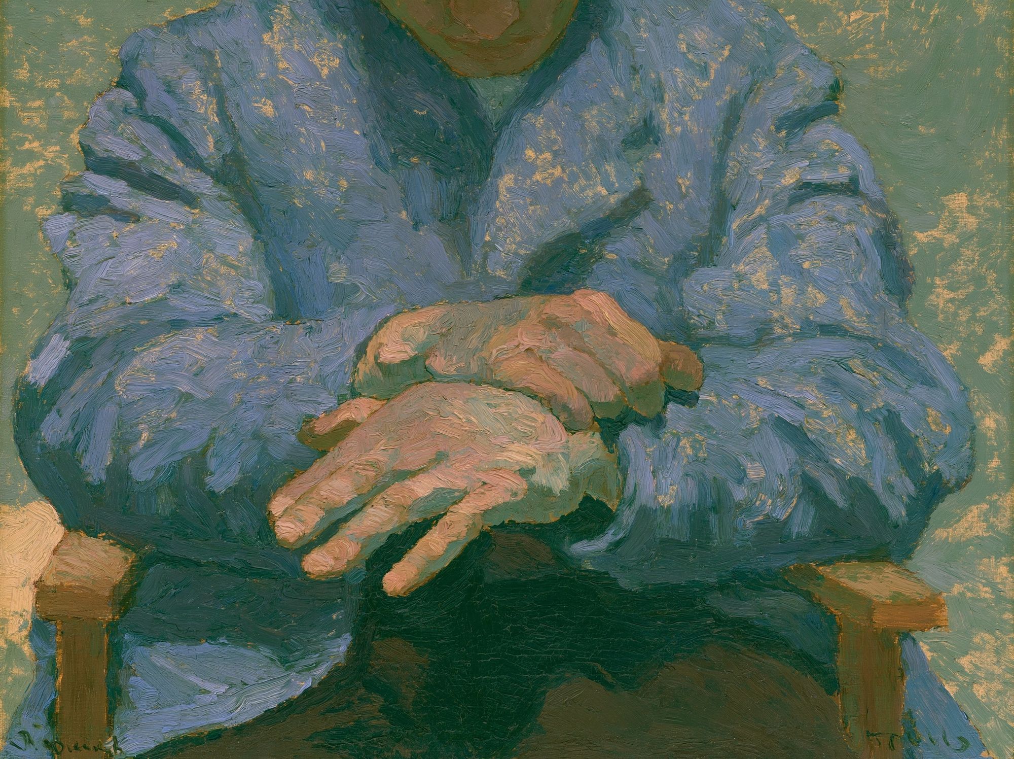 Seated Figure Oil Painting Poster. poster detail