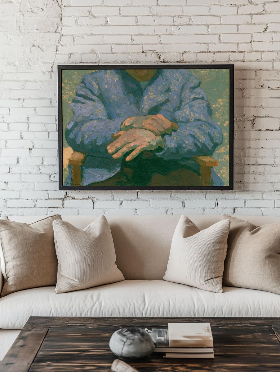 Seated Figure Oil Painting Poster. room preview