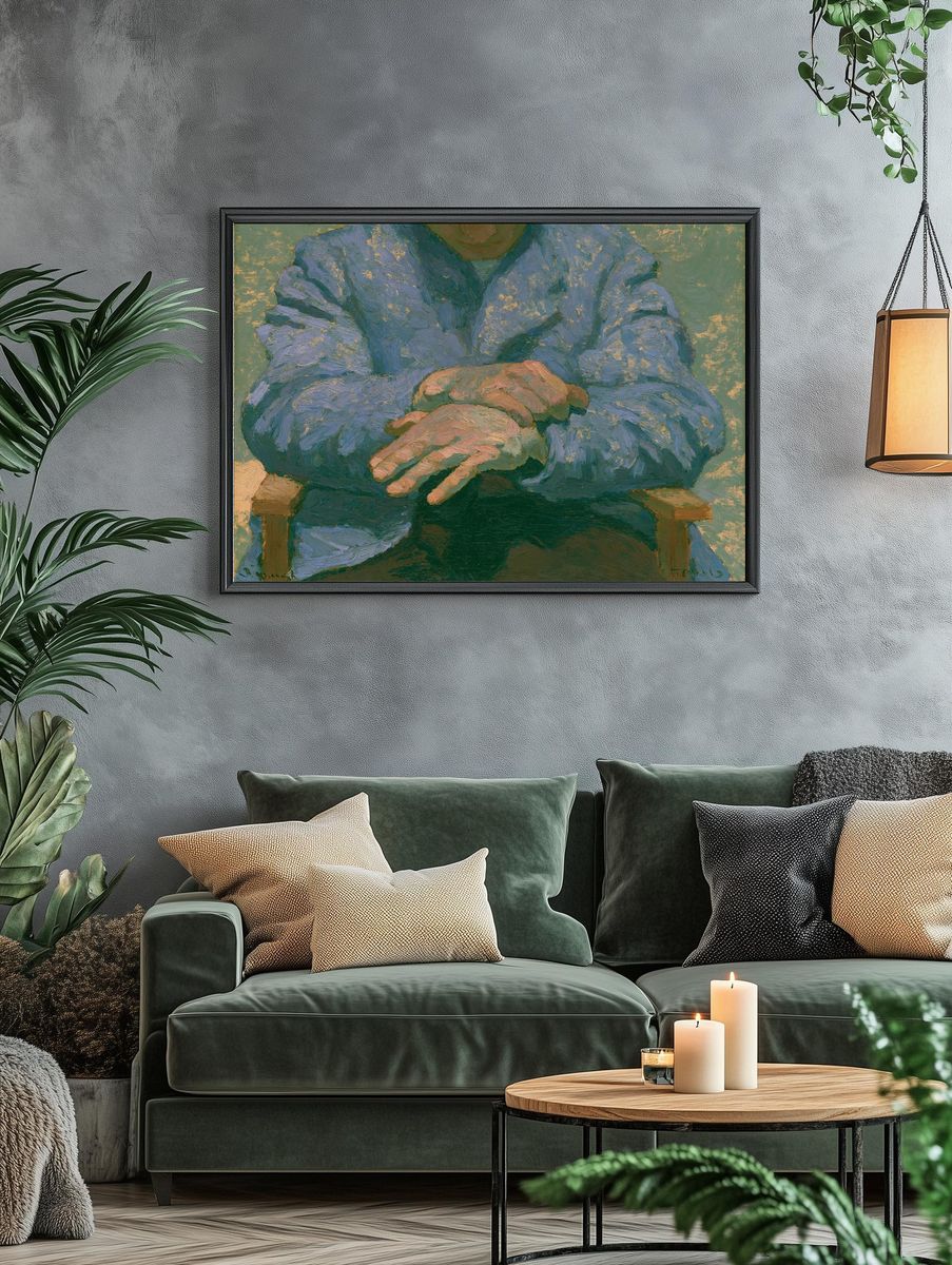 Seated Figure Oil Painting Poster. — room view 4