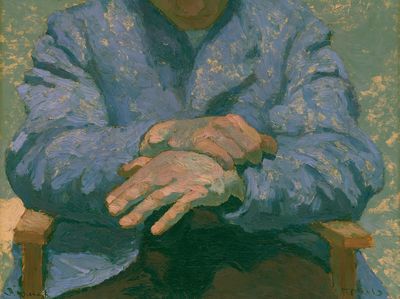 Seated Figure Oil Painting Poster. poster