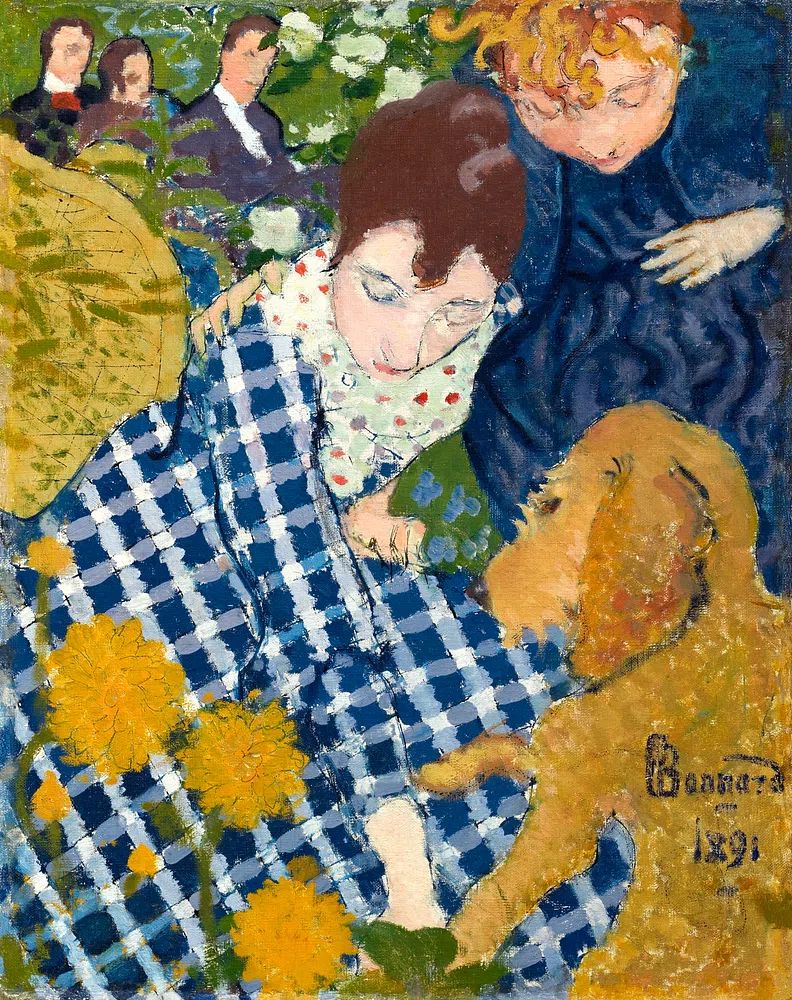 Women Dog (1891) painting high. poster — fine-art art