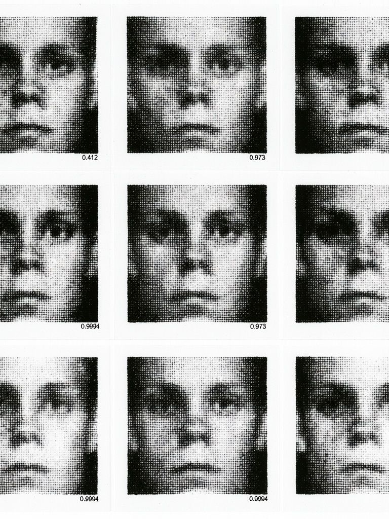 Warhol Face Grid Print. poster detail