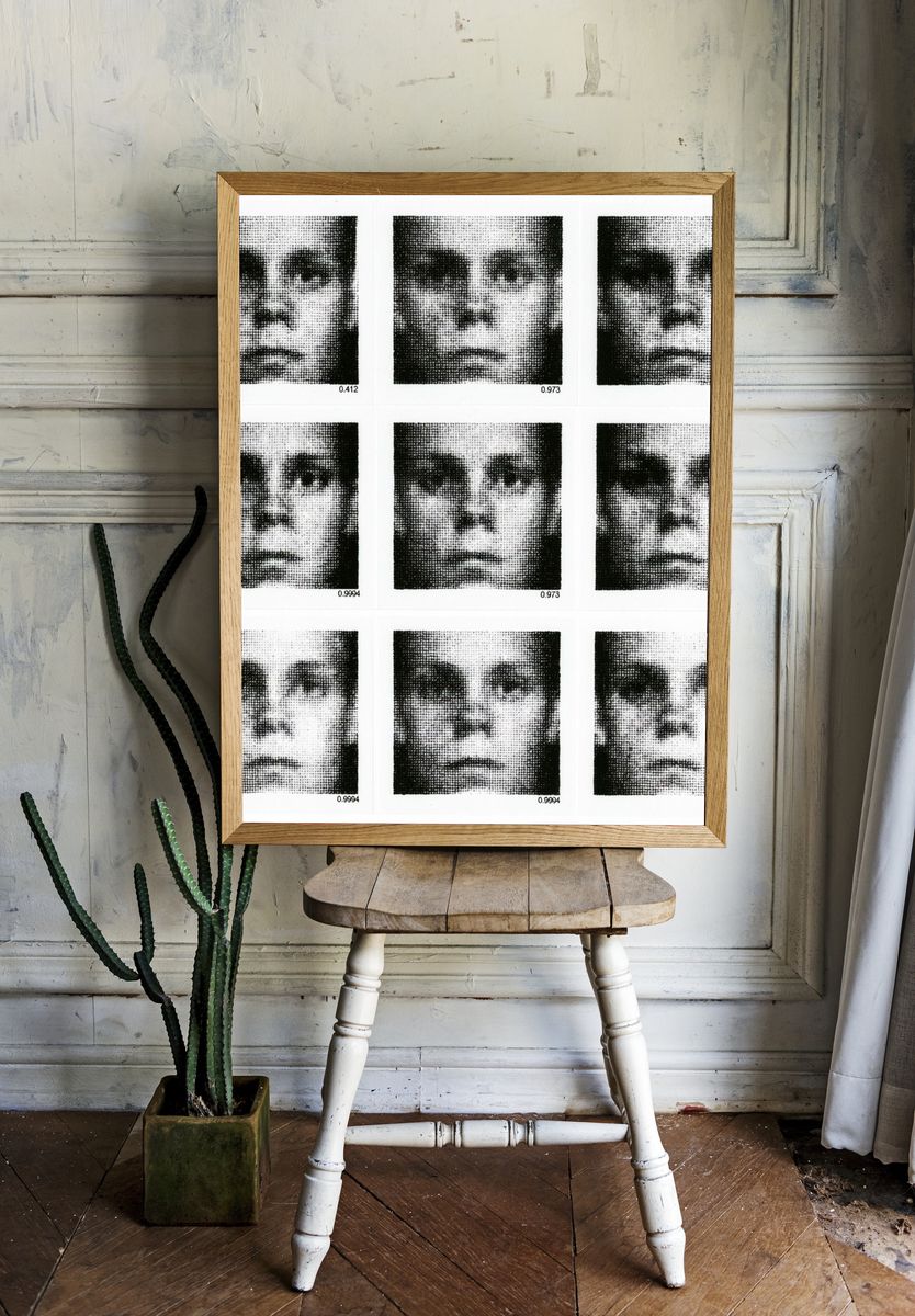 Warhol Face Grid Print. — room view 1