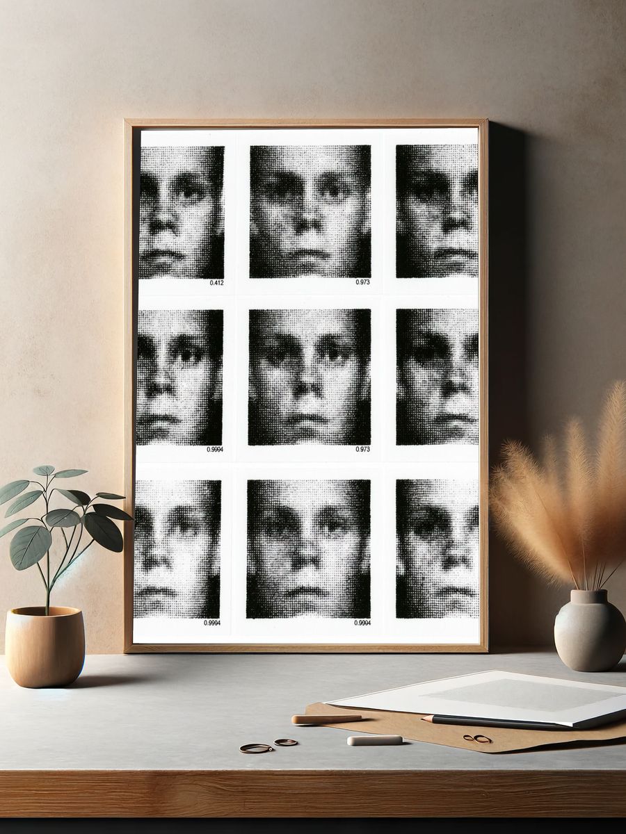 Warhol Face Grid Print. — room view 2