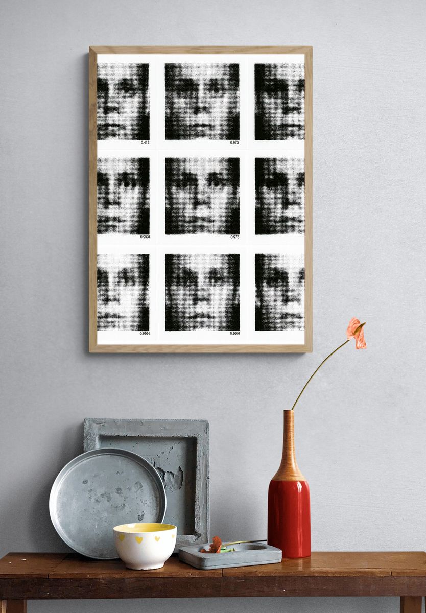 Warhol Face Grid Print. — room view 3