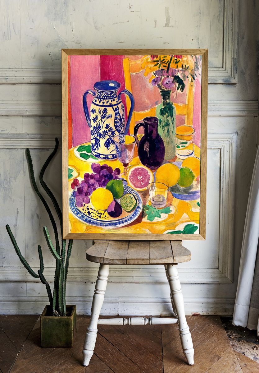 Colorful Still Life Watercolor Poster. — room view 1