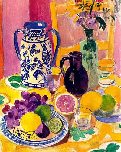 Colorful Still Life Watercolor Poster. poster print