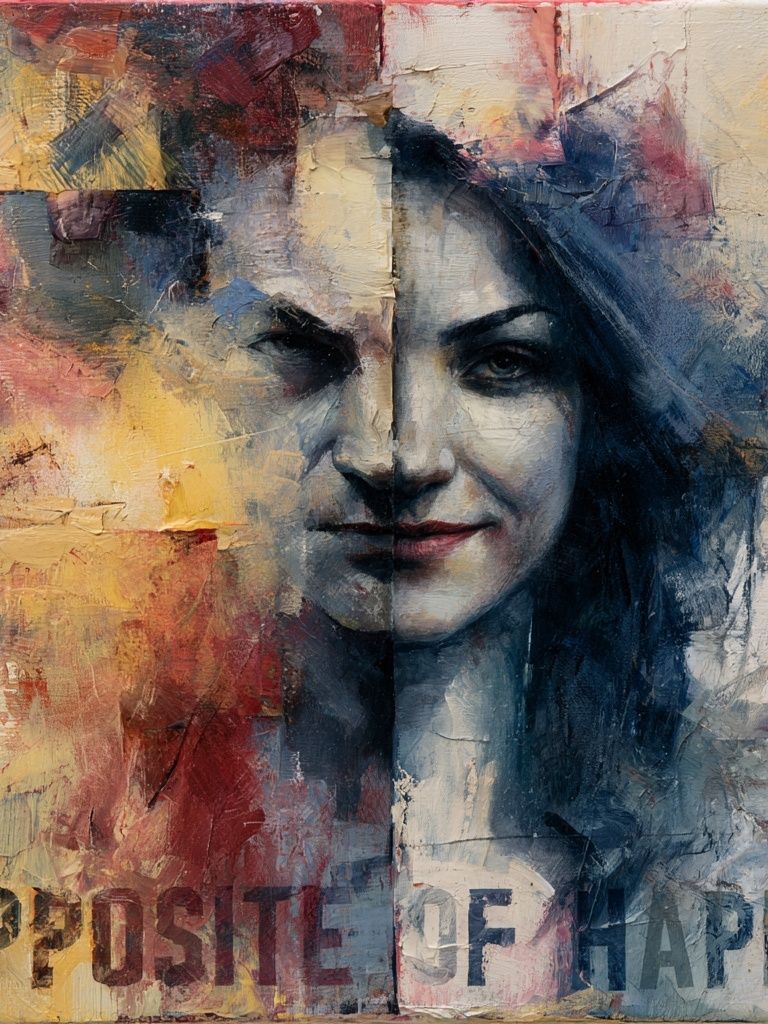 Opposite of Happy Portrait Print. poster detail