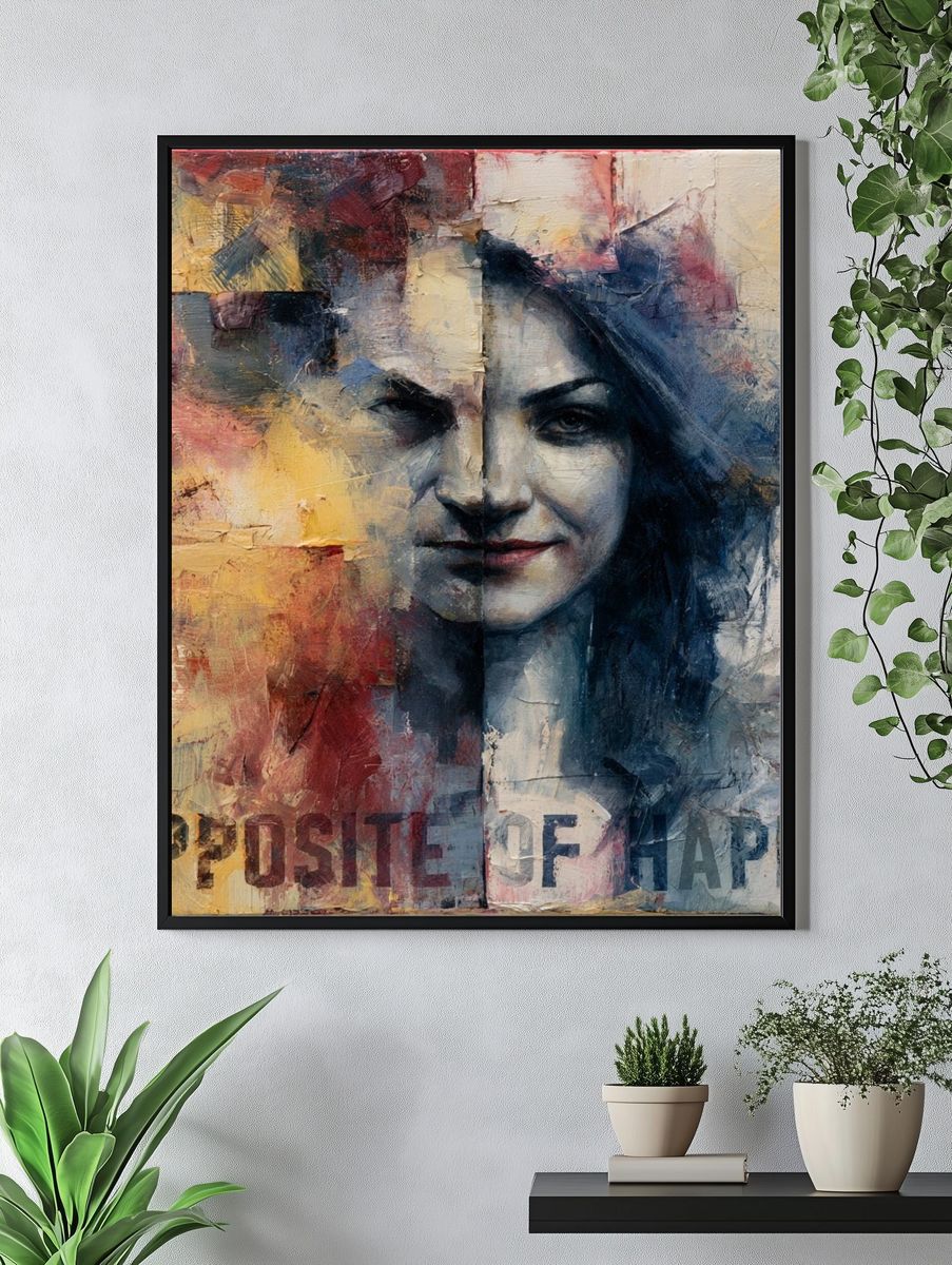 Opposite of Happy Portrait Print. — room view 4