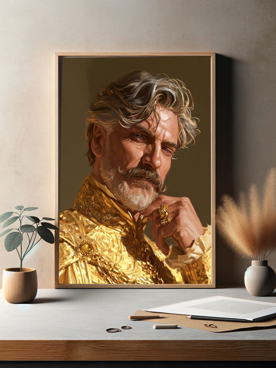 Gilded Gentleman Portrait Print. — room view 2