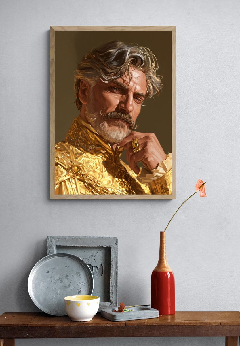 Gilded Gentleman Portrait Print. — room view 3