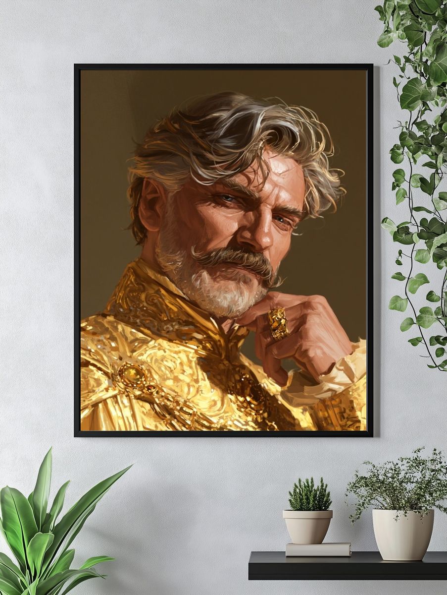 Gilded Gentleman Portrait Print. — room view 4