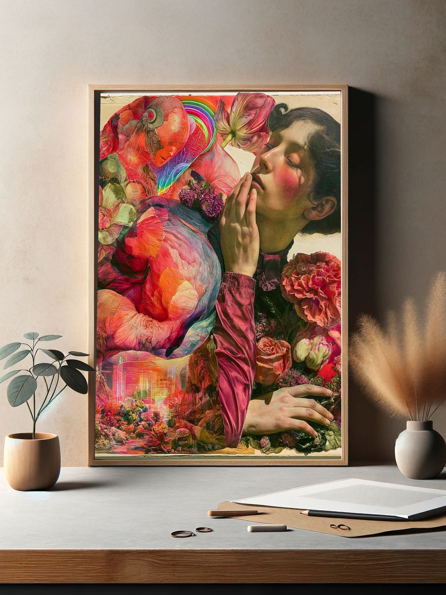 Floral Dream Portrait Print. — room view 2