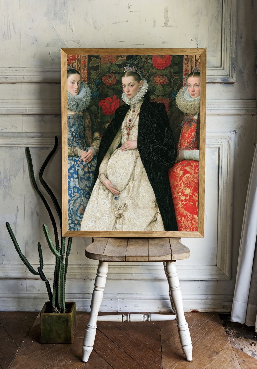Three Noblewomen Portrait Print. — room view 1