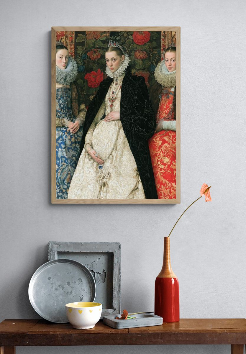 Three Noblewomen Portrait Print. — room view 3