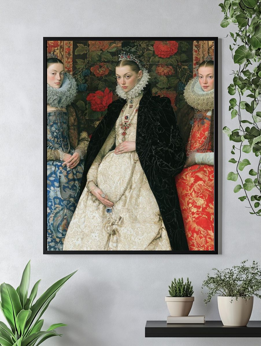 Three Noblewomen Portrait Print. — room view 4