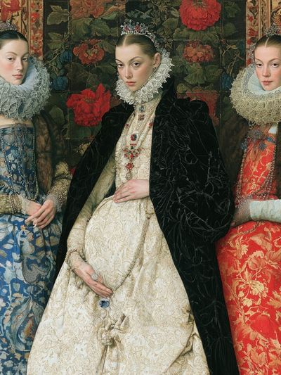 Three Noblewomen Portrait Print. poster