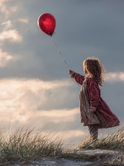 Girl with Red Balloon Fine-Art Print. poster