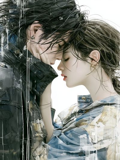 Intimate Couple Portrait Print. poster